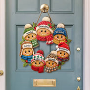 Christmas,Family,Grandparents,Happy,Icon - Christmas Decor For Grandparents - Personalized Gingerbread Wreath Wood Sign