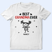 Gift For Grandpa,Gift For Grandparents,Gift For Father,Happy - Best Dad Grandpa Ever Kid Stick Figures - Personalized T Shirt