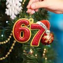 Gift For Kids,Gift For Grandkids,Funny,Christmas,Top Market - Six Seven Funny Slang Christmas Decoration - Personalized Custom Shaped Acrylic Ornament