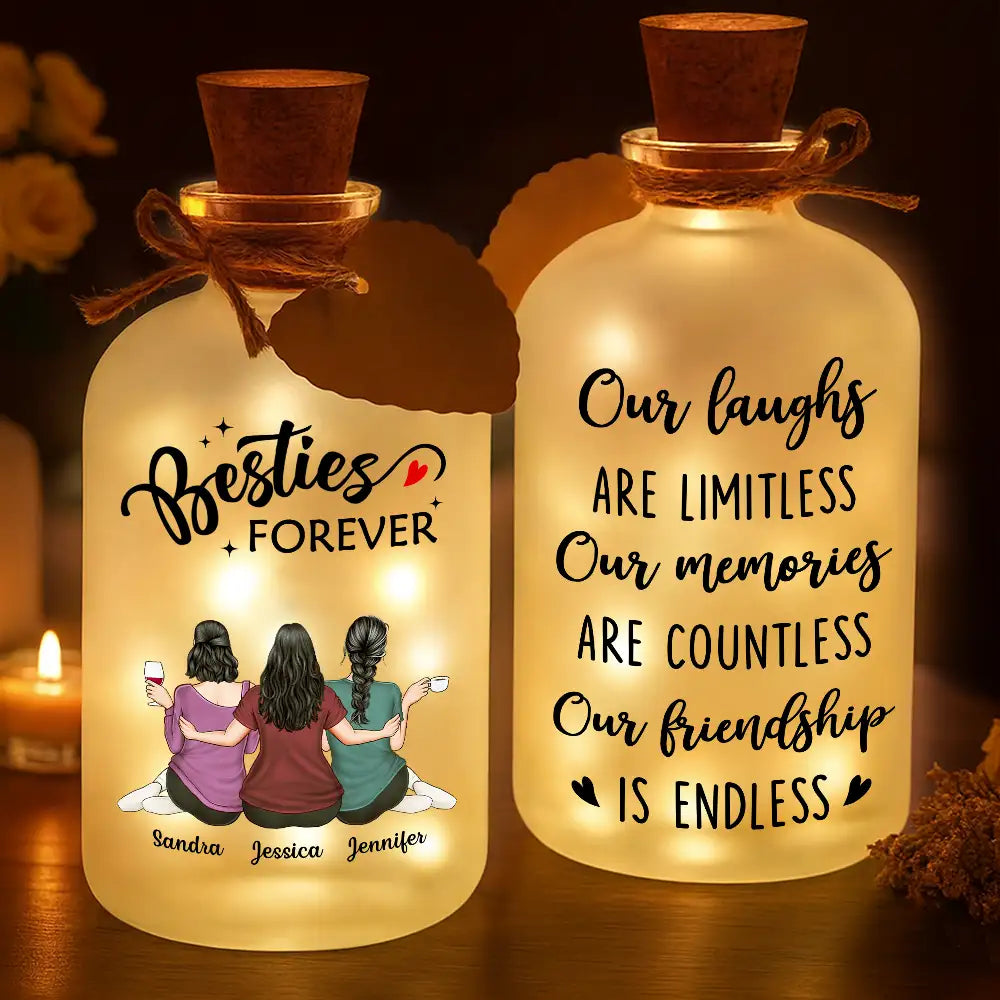 Our Memories Are Countless Our Friendship Is Endless - Personalized Short Bottle Light