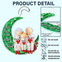 Gift For Grandma,Gift For Grandpa,Gift For Grandparents,Love - 3D Crystal Effect I Love You To The Moon And Back - Personalized Acrylic Car Hanger