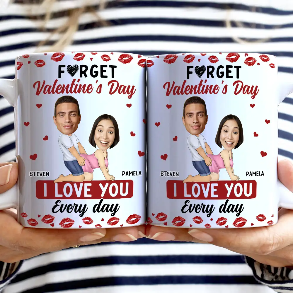 Gift For Couples,Old Couples,Gift For Husband,Gift For Wife,Gift For Boyfriend,Gift For Girlfriend,Love,Custom Photo - Custom Photo Couple I Love You Every Day - Personalized White Edge-to-Edge Mug