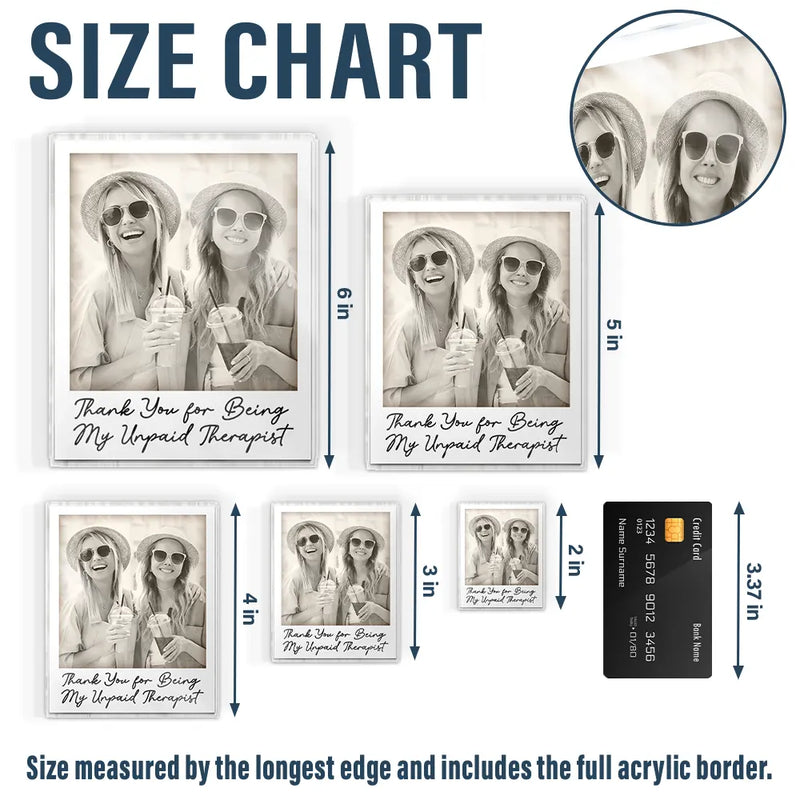 Gift For Bestie,Gift For Sisters,Happy,Custom Photo,Old Best friends - Custom Photo Besties Gray Scale Right In The Throat - Personalized Acrylic Fridge Magnet