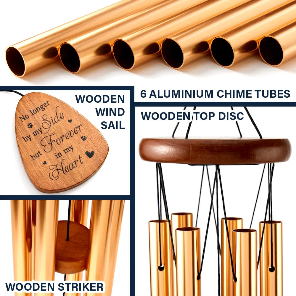 Pet Lovers,Pet Mom,Dog Lovers,Dog Mom,Dog Dad,Pet Dad,Cat Lovers,Cat Mom,Cat Dad,Memorial,Sad - Custom Photo Pencil Sketch I Love You Forever Until We Meet Again - Personalized Wind Chime