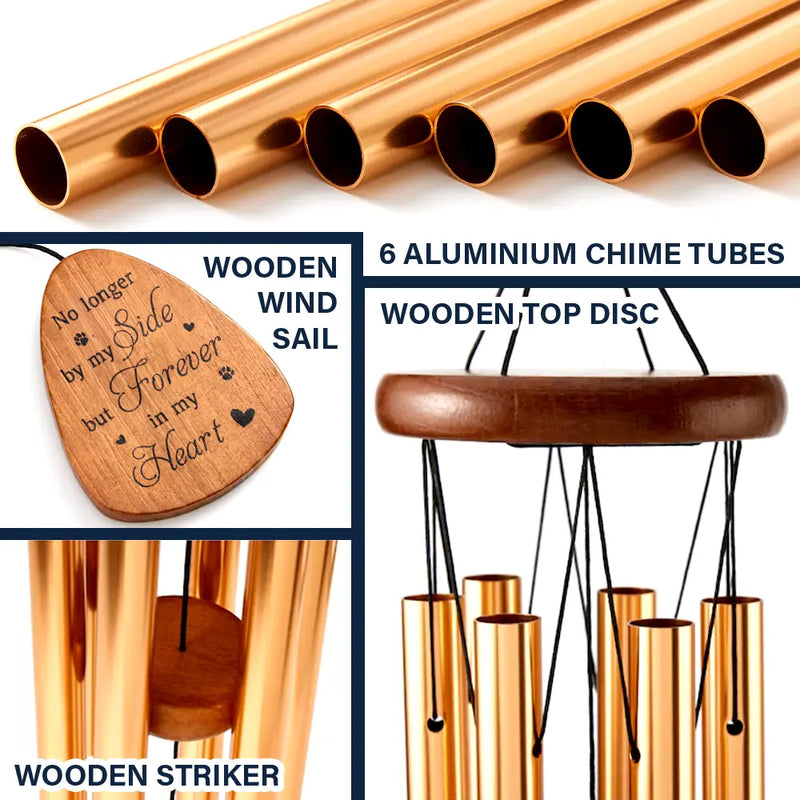 Pet Lovers,Pet Mom,Dog Lovers,Dog Mom,Dog Dad,Pet Dad,Cat Lovers,Cat Mom,Cat Dad,Memorial,Sad - Custom Photo Pencil Sketch I Love You Forever Until We Meet Again - Personalized Wind Chime