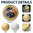 America 250th,Custom Photo,Independence Day,Family,Proud,Remove BG Photo - Custom Photo American Hero Firefighter Police Nurse EMT - Personalized Commemorative Keepsake Coin