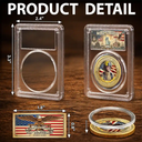 America 250th,Custom Photo,Independence Day,Family,Proud,Remove BG Photo - Custom Photo American Hero Firefighter Police Nurse EMT - Personalized Commemorative Keepsake Coin