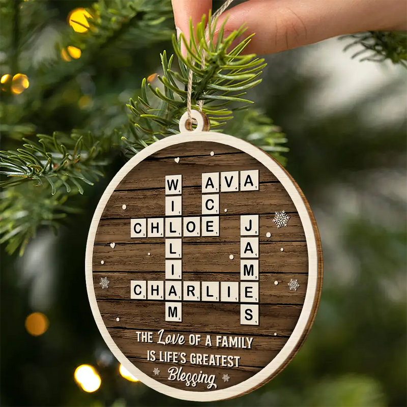Family,Christmas,Love,Gift For Sibling - Crossword The Greatest Gift Our Parents Gave Us Was Each Other - Personalized Custom Shaped Wooden Ornament
