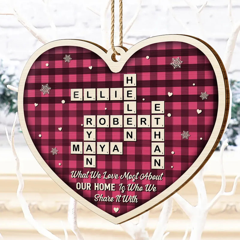 Family,Christmas,Love,Gift For Sibling - Crossword The Greatest Gift Our Parents Gave Us Was Each Other - Personalized Custom Shaped Wooden Ornament