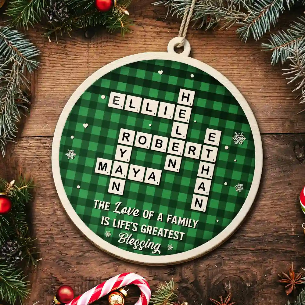 Family,Christmas,Love,Gift For Sibling - Crossword The Greatest Gift Our Parents Gave Us Was Each Other - Personalized Custom Shaped Wooden Ornament