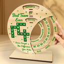 Gifts For Colleagues - Crossword Best Team Ever Never Forget - Personalized Spinning Perpetual Desk Calendar