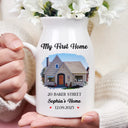 Gift For Couples,Family,Gift For Bestie - Custom Photo Our First Home Housewarming Gifts For Couple Family - Personalized Ceramic Flower Vase