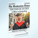 Graduation,Gift For Yourself,Gift For Women,Gift For Men - Custom Photo Graduation Newspapers - Personalized Vertical Rectangle Acrylic Plaque