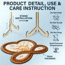 Mom,Daughters (Adult),Daughters (Young),Sad,Memorial - Heartfinity The Love Between Mother & Daughters - Personalized 2-Layered Wooden Plaque With Stand