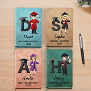 Gift For Boyfriend,Gift For Girlfriend,Gift For Yourself,Gift For Men,Gift For Women,Gift For Son,Gift For Sibling,Gift For Sisters,Gift For Brothers,Gift For Bestie,Graduation,Happy,Vector - Congrats Graduate With Alphabet - Personalized Leather Journal