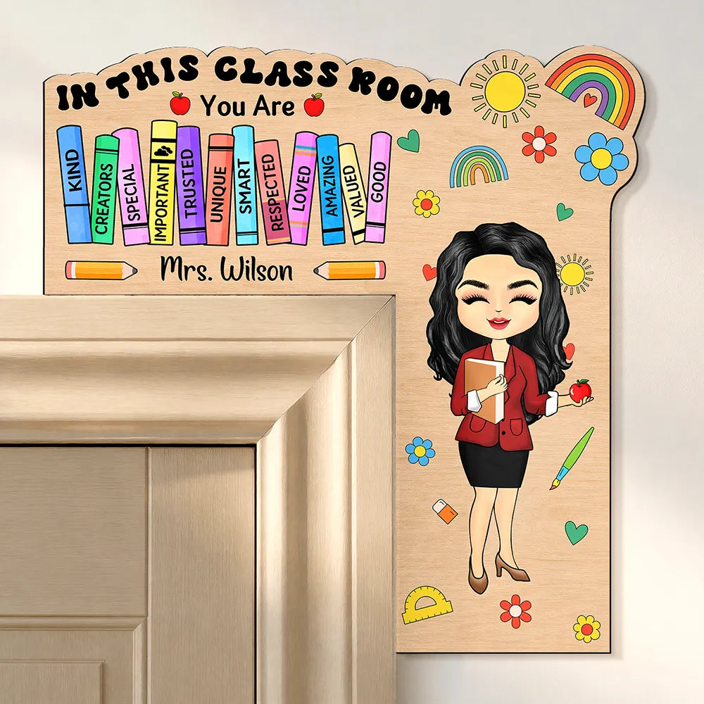 In This Classroom You Are Kind Creators Special Teacher Gift - Personalized Door Corner Wood Sign