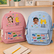Back To School,Gift For Kids,Adorable,Monogram - Monogram Back To School Kids Kind Capable Affirmations - Personalized Corduroy Backpack