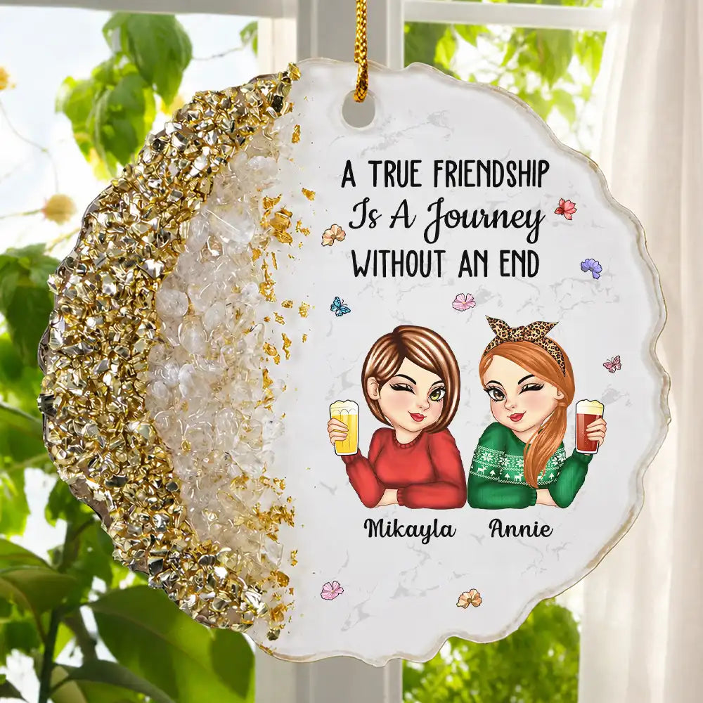 Sentimental, Gift For Bestie, Vector - It Takes A Long Time To Grow An Old Friend For Besties Best Friends - Personalized Resin Ornament