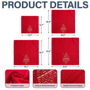 Christmas, Family, Custom Text, Happy - Family Member Name Tree Bell Star Shape Christmas Table Decor - Personalized Reusable Napkin