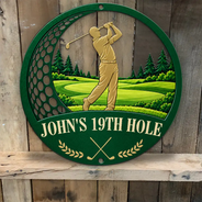 Gift For Men, Gift For Yourself, Gifts For Him, Golf, Humorous, Icon, Top Market - Decor Gift For Golfers - Personalized 19th Hole Metal Sign