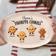 Baking, Gift For Grandma, Gifts For Her, Icon, Sentimental - Gift For Grandma - Personalized Grandkids Names Cookies Plate