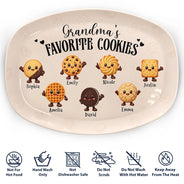 Baking, Gift For Grandma, Gifts For Her, Icon, Sentimental - Gift For Grandma - Personalized Grandkids Names Cookies Plate