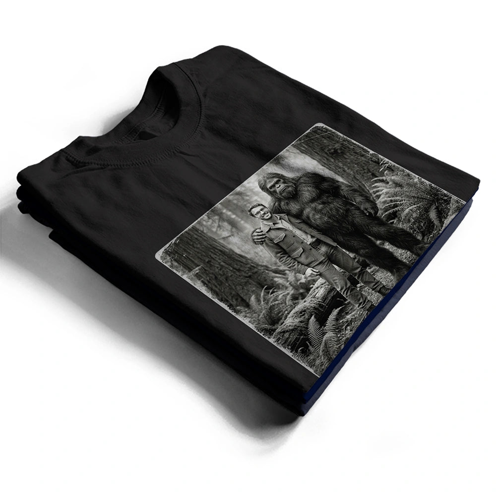 Art Design, Camping, Custom Photo, Gift For Men, Gift For Yourself, Gifts For Him, Humorous, Photo - Bigfoot Portrait - 19th Century Sasquatch - Personalized Custom Photo Bigfoot Portrait T Shirt
