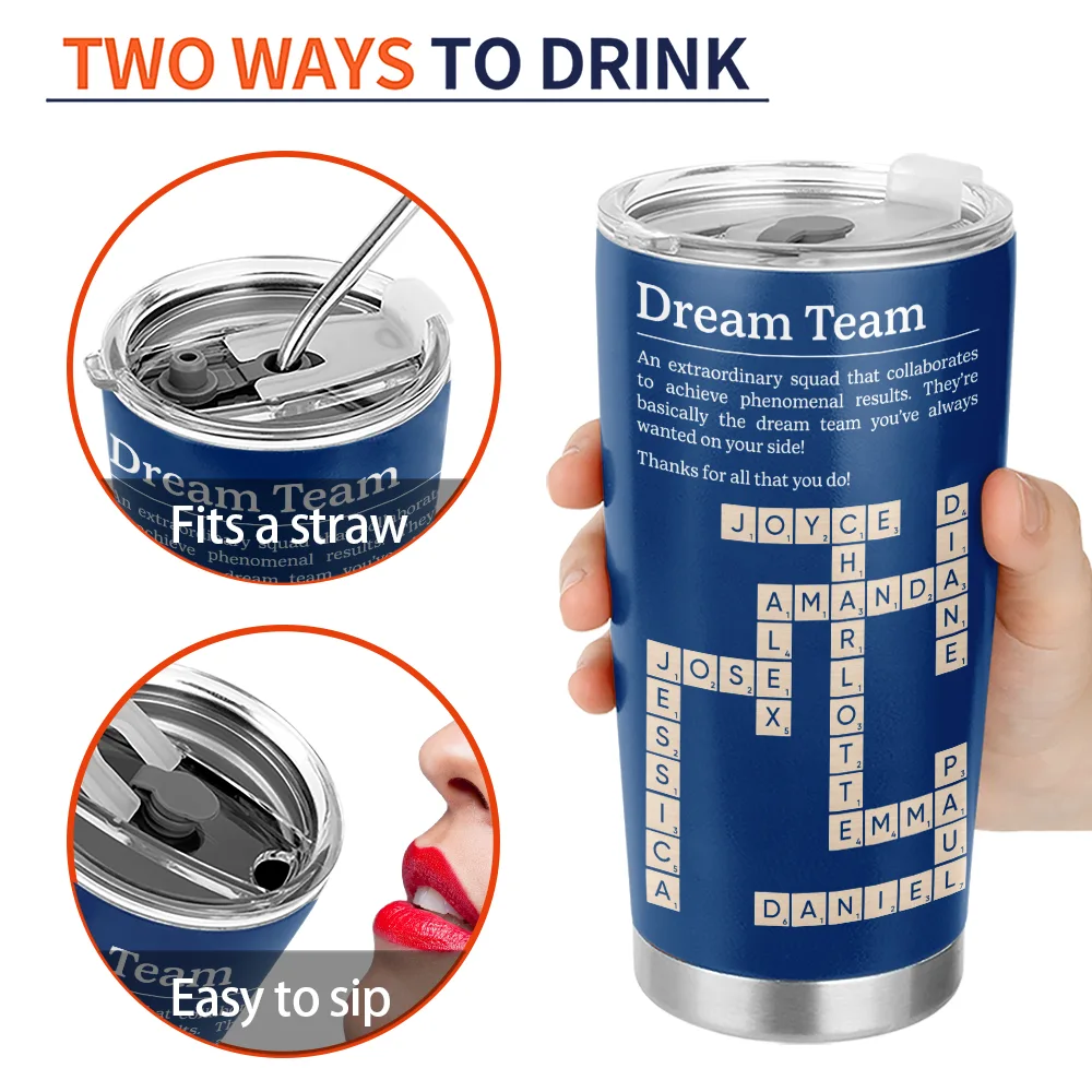 Crossword,Gift For Colleagues,Proud,Top Market - Gift For Coworkers - Personalized Crossword Best Team Ever Definition Tumbler