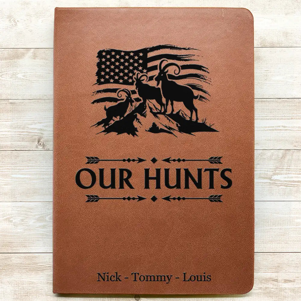 Gift For Men,Gift For Husband,Gift For Boyfriend,Gift For Uncle,Gift For Grandpa,Gift For Father,Gift For Son,Gift For Brothers,Hunting - Hunting Adventures Journal Log Gift For Hunting Lovers - Personalized Leather Journal