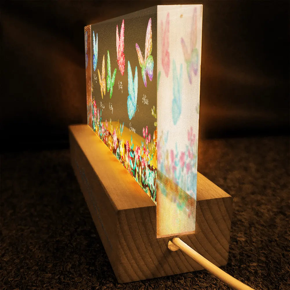 Gift For Bestie,Gift For Sibling,Gift For Sisters,Old Best friends - Besties Sisters Friends With Crystal Butterfly Effect - Personalized Rectangle LED Light