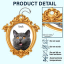 Memorial,Pet Lovers,Cat Lovers,Dog Lovers,Sad - Custom Photo Pet Memorial Ornate Frame Gift For Pet Lovers - Personalized Acrylic Car Hanger