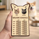 Cat Lovers,Cat Mom,Cat Dad,Cat Couple - Custom Photo Cute Cat Ear Feed Medication Tracker - Personalized Wooden Pet Feeding Reminder