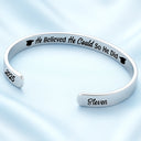 Graduation,Gift For Daughter,Dad - Daughters (Adult),Mom - Daughters (Adult),Mom - Sons,Gift For Son,Dad - Sons,Happy - She Believed She Could So She Did Graduation - Personalized Bangle Bracelet Cuff