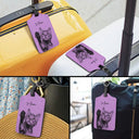 Family, Gift For Bestie, Dog Lovers, Cat Lovers, Happy, Custom Photo, Gift For Mother, Gift For Father - Custom Photo Pencil Sketch Family Besties Dog Cat Portrait - Personalized Luggage Tag