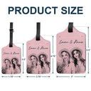 Family, Gift For Bestie, Dog Lovers, Cat Lovers, Happy, Custom Photo, Gift For Mother, Gift For Father - Custom Photo Pencil Sketch Family Besties Dog Cat Portrait - Personalized Luggage Tag