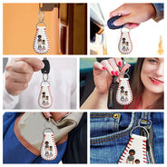 Baseball,Gift For Mother,Sport Dad,Sport Mom,Gift For Father,Happy,Vector - I Caught The Best Mom Best Dad Baseball - Personalized Leather Baseball Keychain
