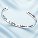 Gift For Mother,Gift For Grandma,Happy,Icon - Multiple Kid Names This Mom Grandma Belongs To - Personalized Bangle Bracelet Cuff