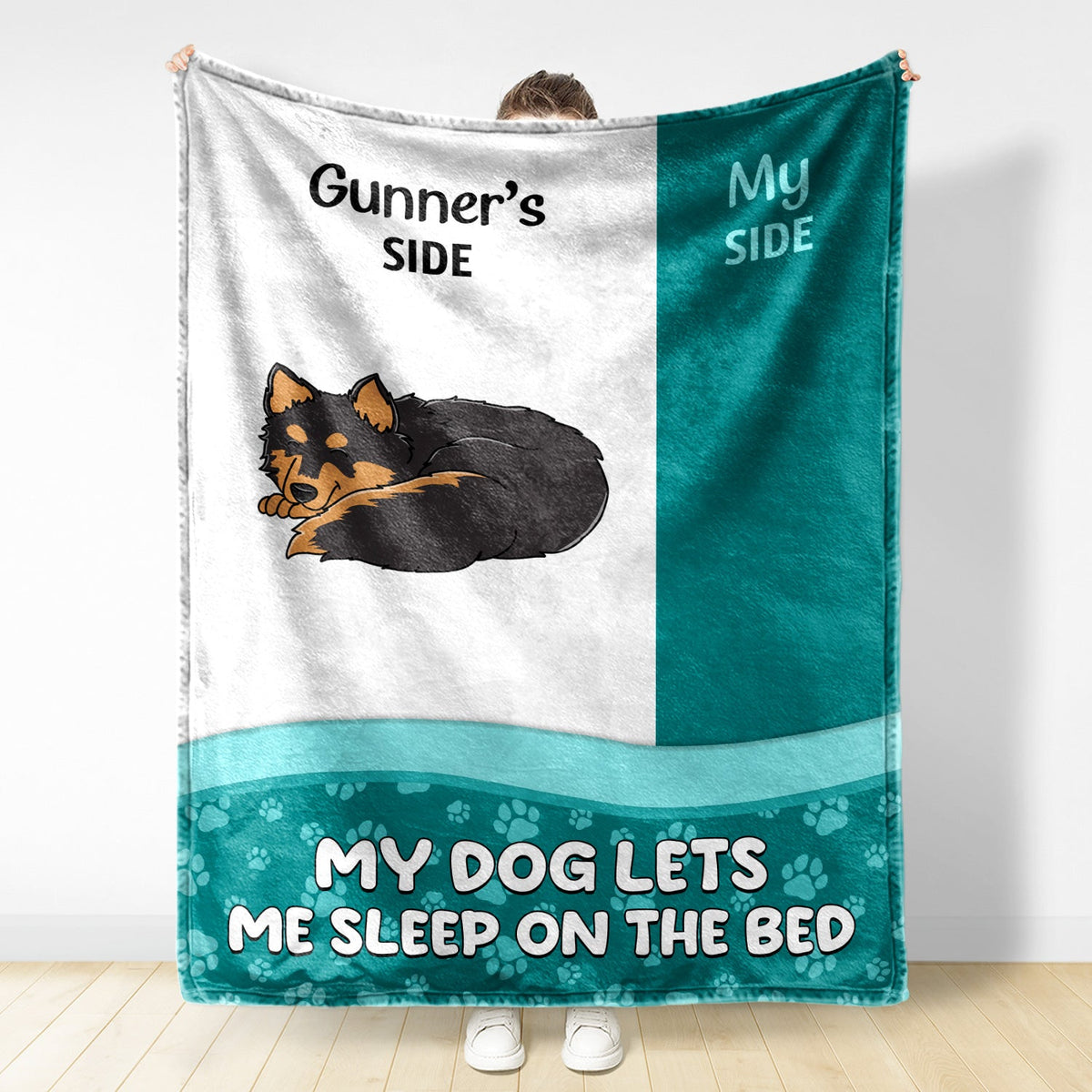 Let Me Sleep On The Bed - Gift For Pet Lovers - Personalized Fleece Blanket