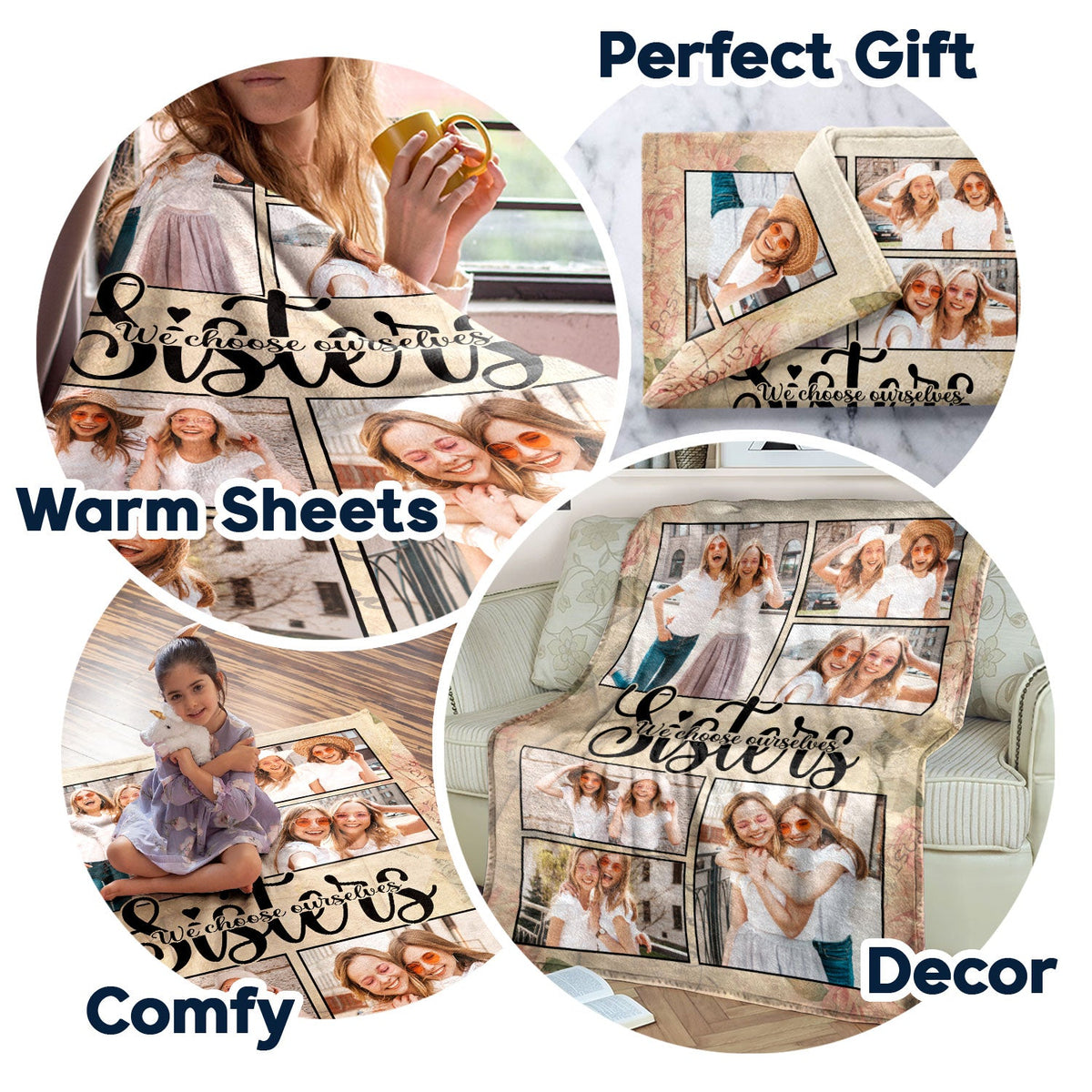 Custom Photo We Choose Ourselves - Gift For Sisters & Best Friends - Personalized Fleece Blanket