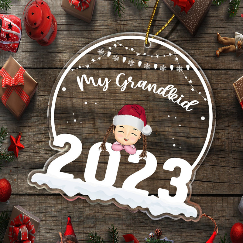 Christmas Our Grandkids 2023 - Gift For Grandparents - Personalized Custom Shaped Acrylic Ornament