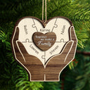 Christmas Hands Puzzle Together We Make A Family - Gift For Family - Personalized 2-Layered Wooden Ornament