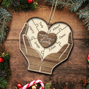 Christmas Hands Puzzle Together We Make A Family - Gift For Family - Personalized 2-Layered Wooden Ornament