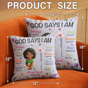 God Says I Am Birth Month Flower - Personalized Pillow