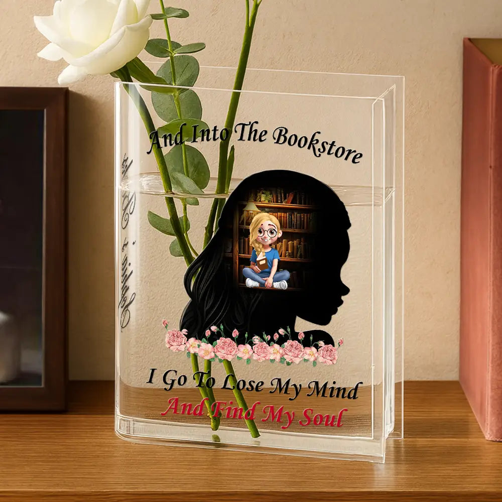 Gift For Yourself, Gift For Women, Reading, Happy - Some Girls Are Just Born With Books In Their Souls - Personalized Acrylic Book Vase
