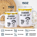 Gift For Mother,Funny,Mom,Children - Mom We Love You 3D Inflated Effect Stick Figure - Personalized White Edge-to-Edge Mug