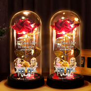 Gift For Couples, Gift For Husband, Gift For Wife, Gift For Boyfriend, Gift For Girlfriend, Love - You & Me We Got This Holding Hands Couple - Personalized Everlasting Rose Dome Lamp