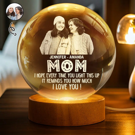 Custom Photo We Hope Every Time You Light This Up - Personalized Crystal Globe Lamp