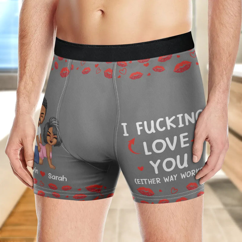 Gift For Couples,Gift For Husband,Gift For Boyfriend,Funny - I Licked It So It's Mine Funny Couple - Personalized Men's Boxer Briefs