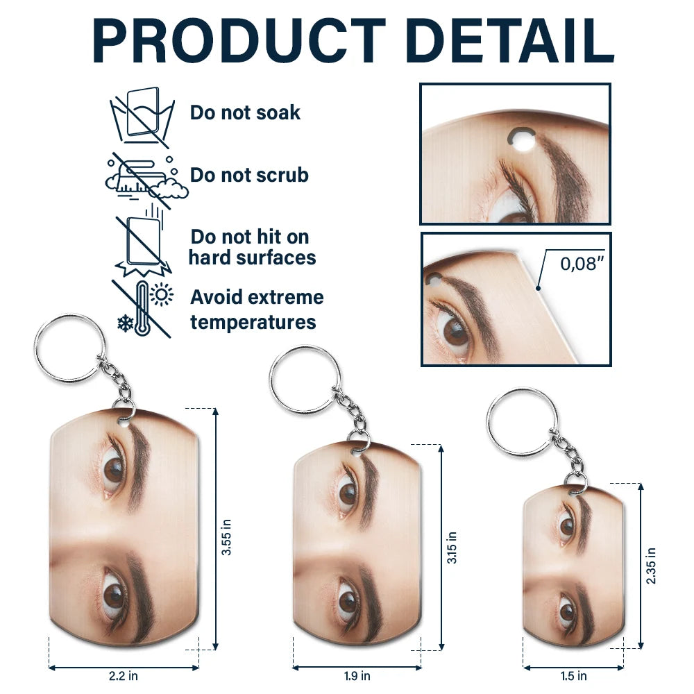 Gift For Couples, Gift For Husband, Gift For Boyfriend, Happy - Custom Photo I See You Drive Safe - Personalized Aluminum Keychain