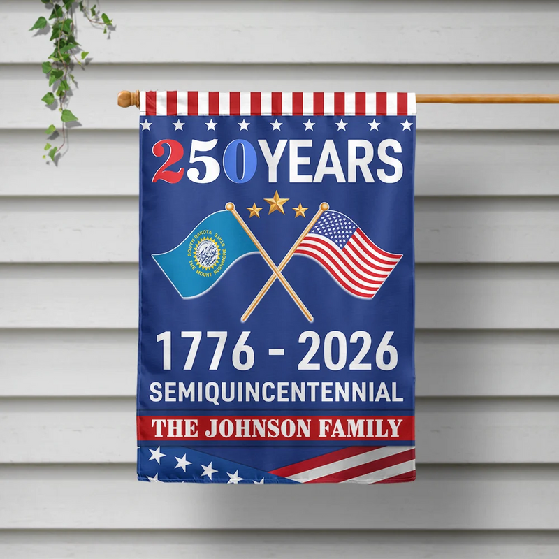 Family,Happy - America 250th Anniversary US Semiquincentennial States - Personalized Flag
